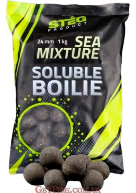 Бойли Steg Soluble Boilie Sea Mixture Морський Мікс 24 mm 1kg