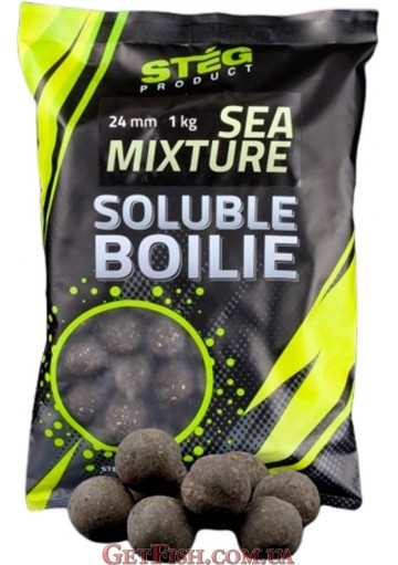 Бойлы Steg Soluble Boilie Sea Mixture Морской Микс 24 mm 1kg