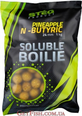 Бойли Steg Soluble Boilie Pineapple Ананас Кислота 24 mm 1kg