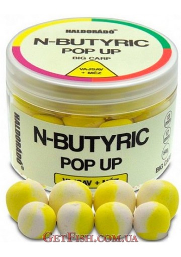 Бойли Haldorádó N-Butyric Pop Up Big Carp Vajsav + Mez 13-17 mm - Кислота – Мед –