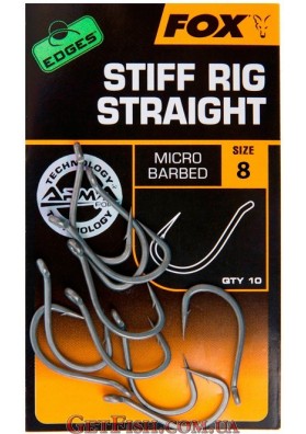 Гачки FOX Edges Stiff Rig Straight №8 10шт.