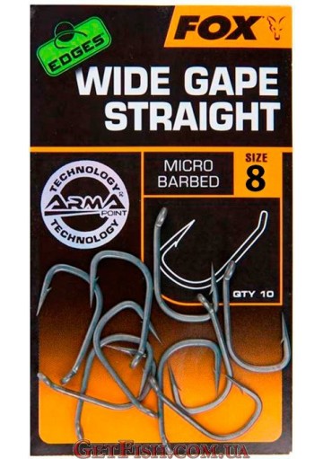 Крючки FOX EDGES Wide Gape Straight №8 10шт.