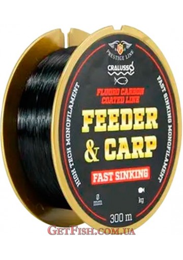 Волосінь Cralusso Feeder&Carp Fast Sinking FC Black 300м 0.25мм 5.1кг (2096)