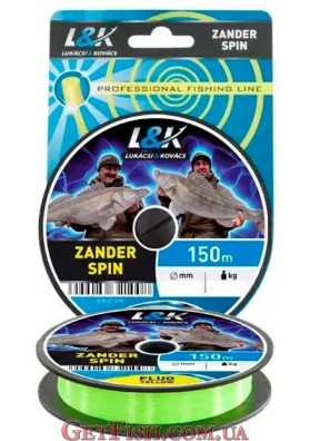 Волосінь L&K Zander Spin Fluo Yellow 150м 0.3мм 11.76кг