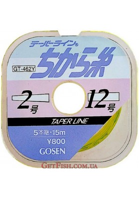 Шок-лидер Gosen Taper Line GT-462N 5х15м. №3-12 0.285-0.57мм