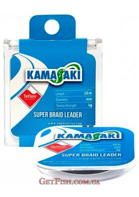 Повідковий матеріал 10м 0.1мм 7.4кг Kamasaki Super Braid Leader Teflon Grey