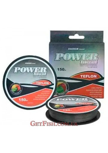 Шнур Power Teflon Dark Grey Braid X8 150м 0.3мм 24.6кг