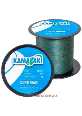 Шнур Kamasaki Super Braid Green 1000м 0.1мм 7.6кг