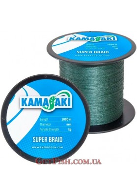 Шнур Kamasaki Super Braid Green 1000м 0.2мм 16.4кг