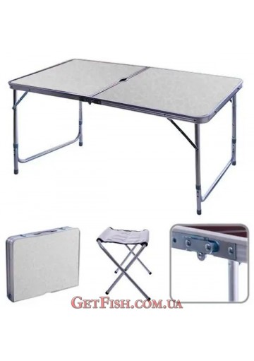 Стіл-валіза туристичний + 4 стільця 120x60x70см (R28855)