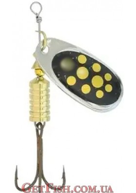 Блесна Kamasaki "Blackbird" 3 Silver Black Gold Spotted голограма