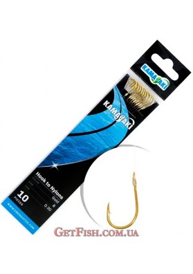 Крючок с поводком Kamasaki Chinu 1/0 Gold 10шт
