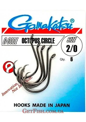 Гачок Gamakatsu Octopus Circle Black 2/0 6шт.