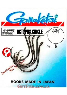 Гачок Gamakatsu Octopus Circle Black 6/0 6шт.