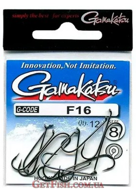 Крючок Gamakatsu F16 N/L Black №8 12шт.