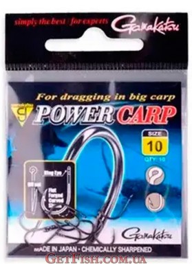 Гачок Gamakatsu Power Carp Ring Eye NS Black №10 10шт.