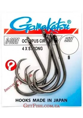 Гачок Gamakatsu Octopus Circle 4X Strong Black №4/0 6шт.
