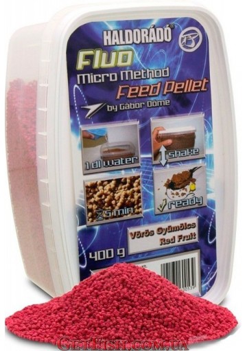 Флюо мікропелети Haldorado Fluo Micro Method Feed Pellet - Vörös Gyümölcs/Red Fruit (Червоні фрукти)