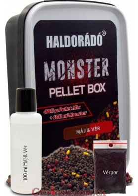 Метод Пеллет Бокс Haldorado MONSTER 400гр. Кровь Печень
