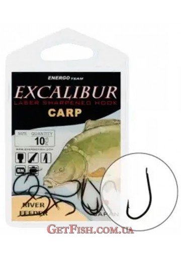 Гачок Excalibur River Feeder Black №8