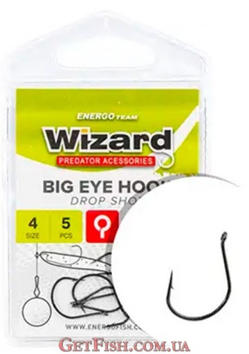 Крючок Wizard Big Eye Drop Shot №4 5шт