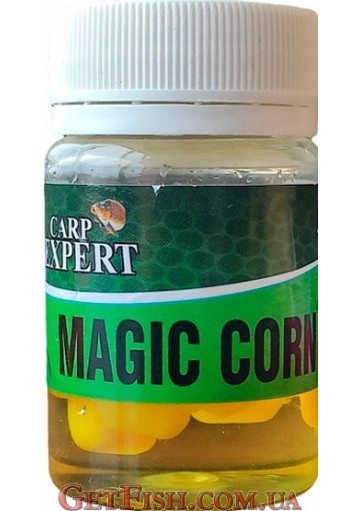Кукуруза в дипе Карп Эксперт Magic Corn Pop-Up Vanilla M Fluo Yellow (8-10мм) 25шт Ваніль