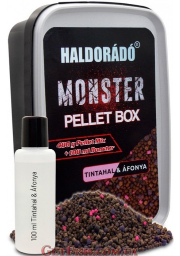 Метод Пеллет Бокс Haldorado MONSTER 400гр. Кальмар Чорниця