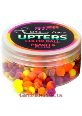 Бойли Steg Upters Color Ball Персик-слива (Peach & Plum) 7-9мм 30гр