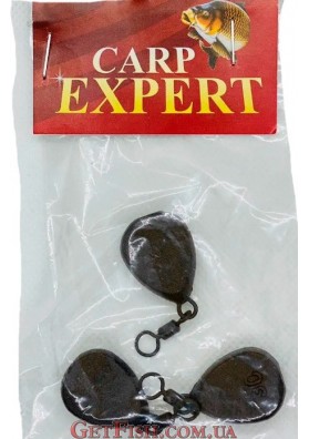 Грузило Carp Expert Flat Drop Плоский з вертлюгом 60g (3шт)