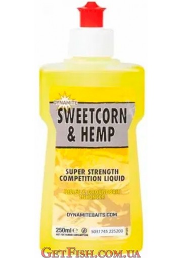 Ліквід Dynamite Baits Sweetcorn & Hemp Liquid - Édes Kukorica & Kender Aroma 250ml