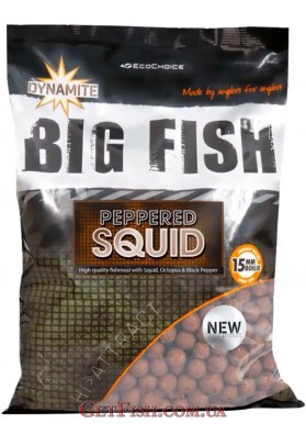 Бойли Dynamite Baits Big Fish Peppered Squid Boilie - Tintahal Bojli 15mm 1kg