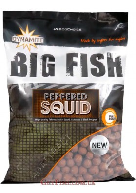Бойлы Dynamite Baits Big Fish Peppered Squid Boilie - Borsos Tintahal Etető Bojli 20mm 5kg