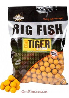 Бойлы Dynamite Baits Big Fish Sweet Tiger & Corn Boilie - Édes Tigrismogyoró & Kukorica Bojli 15mm 1kg