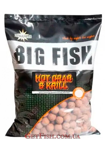 Бойлы тонущие Dynamite Baits Bojli Hot Crab & Krill - Etető Bojli 5kg 20mm