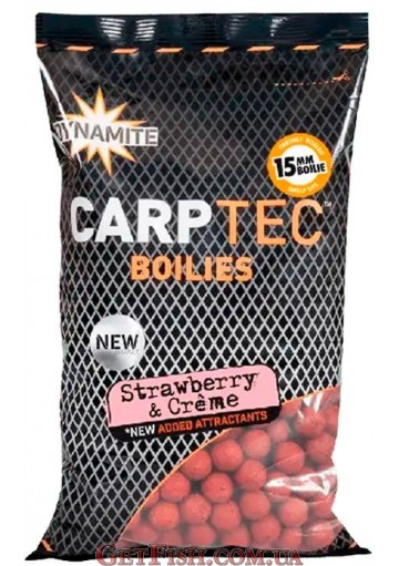 Бойли тонучі Dynamite Baits CarpTec Bojli Strawberry & Creme - Eper & Krém Bojli 20mm 1,8kg
