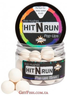 Бойлы Dynamite Baits Hit n Run Pop-Ups Bright White 15mm