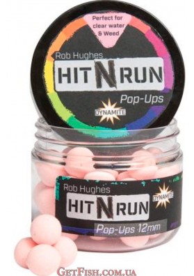 Бойлы Dynamite Baits Hit n Run Pop-Ups Pastel Pink 12mm