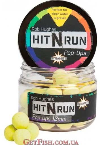 Бойлы Dynamite Baits Hit n Run Pop-Ups Yellow 12mm