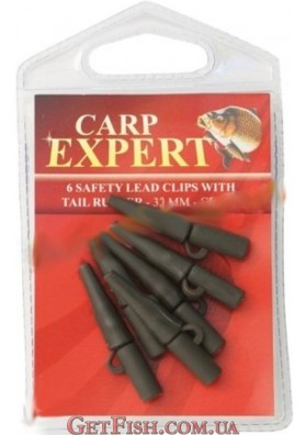 Клипса для грузика Carp Expert 32 мм зеленая 6шт