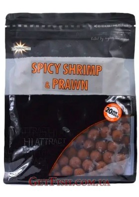 Бойлы Dynamite Baits Spicy Shrimp & Prawn Bojli 1kg 20mm