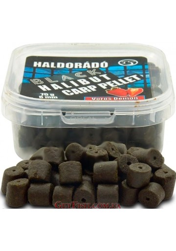 Карп пеллет Haldorádó Black Halibut Carp Pellet 8 mm Vörös Démon (Клубника)