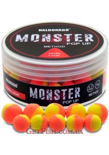 Бойлы Haldorádó Monster Pop-up Vörös Lazac Метод 9-11 mm - Червоний Лосось 30гр.