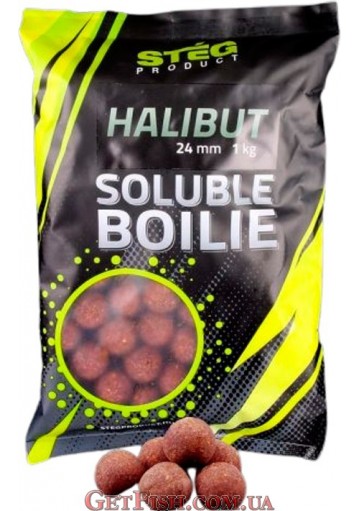 Бойли Steg Halibut Soluble Boilie Палтус 24 mm 1kg