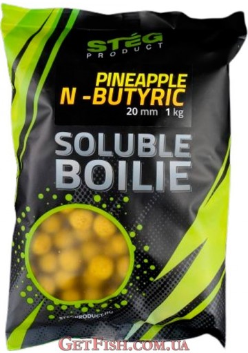Бойлы Steg Soluble Boilie Pineapple Ананас Кислота 20 mm 1kg