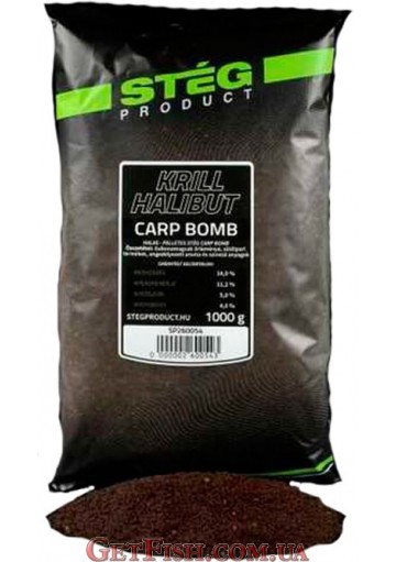 Прикормка Steg Carp Bomb Кріль-палтус (Krill Halibut) 1кг