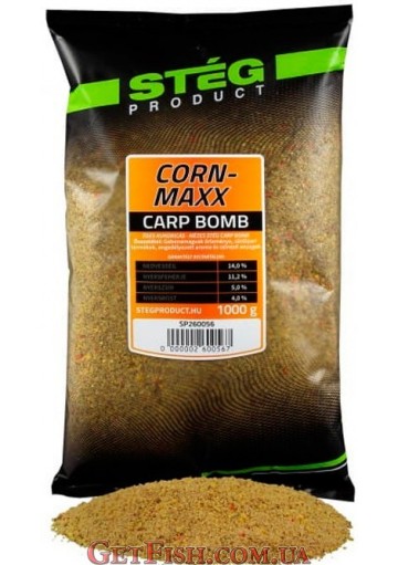 Прикормка Steg Carp Bomb Кукурудза (Corn max) 1кг
